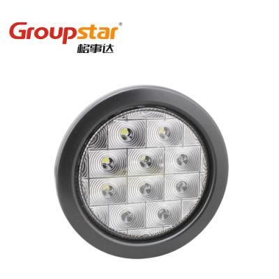 E-MARK UV PC Lens Round 4 Inch Truck Trailer Reverse Lamps 24V Tail LED Lights Tail Light