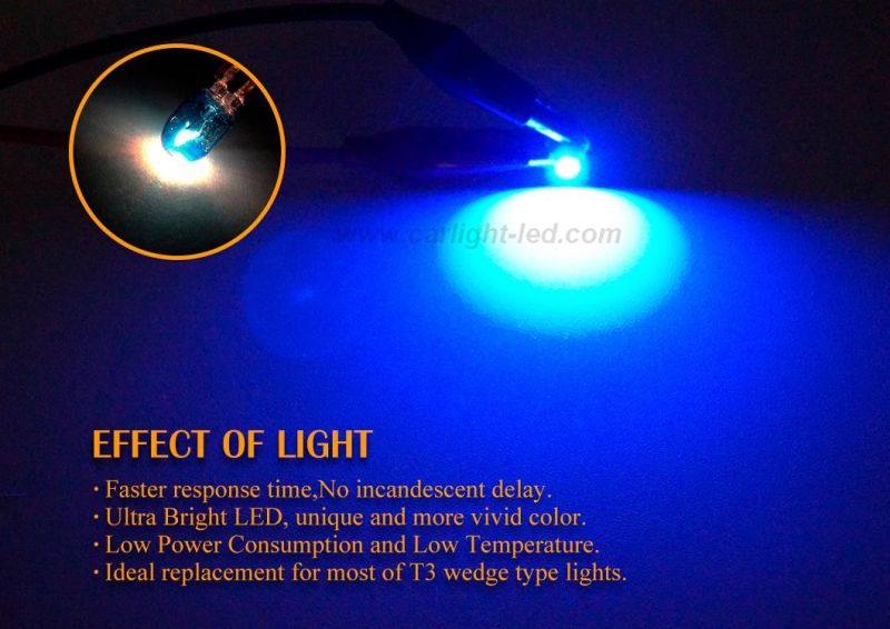 T3 12V Blue LED Auto Instrument Cluster Bulb Light
