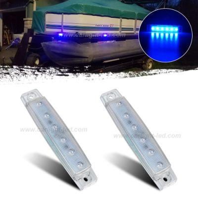 Transparent Shell Blue Color LED Side Marker Lamps for Truck Trailer Vessel Boat Ship Tractor