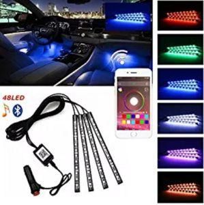 Car LED Strip Light, 4PCS 48 LED Bluetooth APP Controller Interior Lights