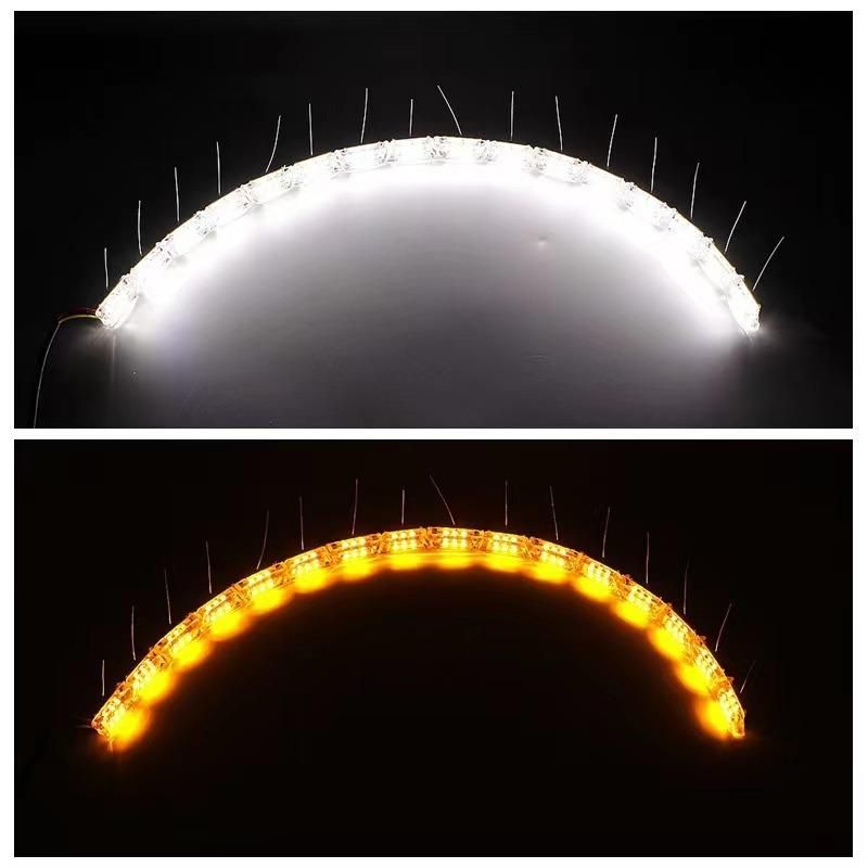 DRL-S9-60cm LED Strip Light Driver Built External Dual Color Running Waterproof Turn to Daytime Running Light Bar