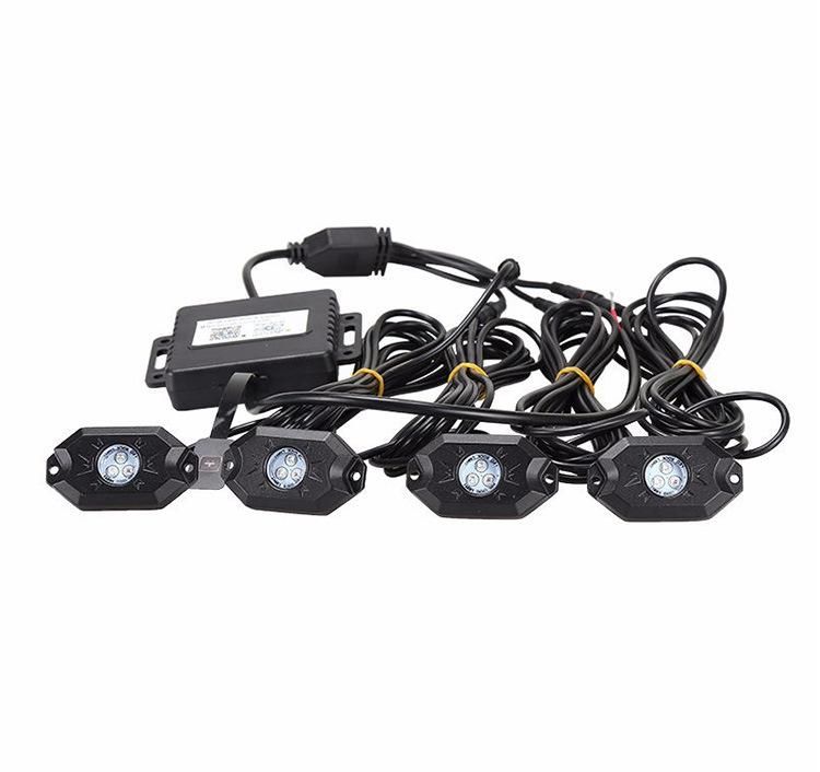 4 Pods LED Rock Light Under Car Light RGB Car Atmosphere Lamp Bluetooth Offroad Pickup SUV ATV Truck Rock Lamp