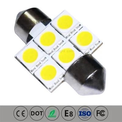 31mm 6PCS SMD 5050 Festoon LED Car Bulb (S85-31-006Z5050)
