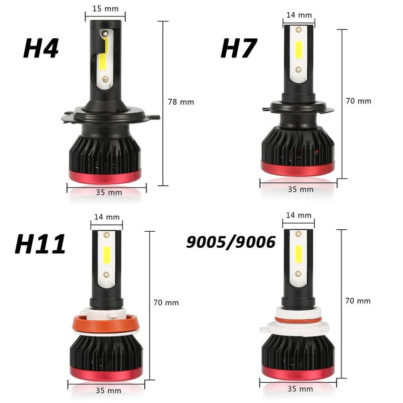 P6 Car LED Headlight Bulbs Dob Chip 100W/Pair 20000lm/Set 6500K H4 H7 H11 9005 9006 Auto Fog Lights Car Styling