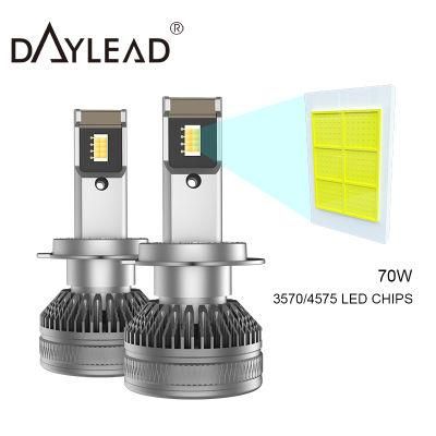 Easy Installation Fans Cooling 75W 7500lm 6000K Hb3 LED Headlight Bulb
