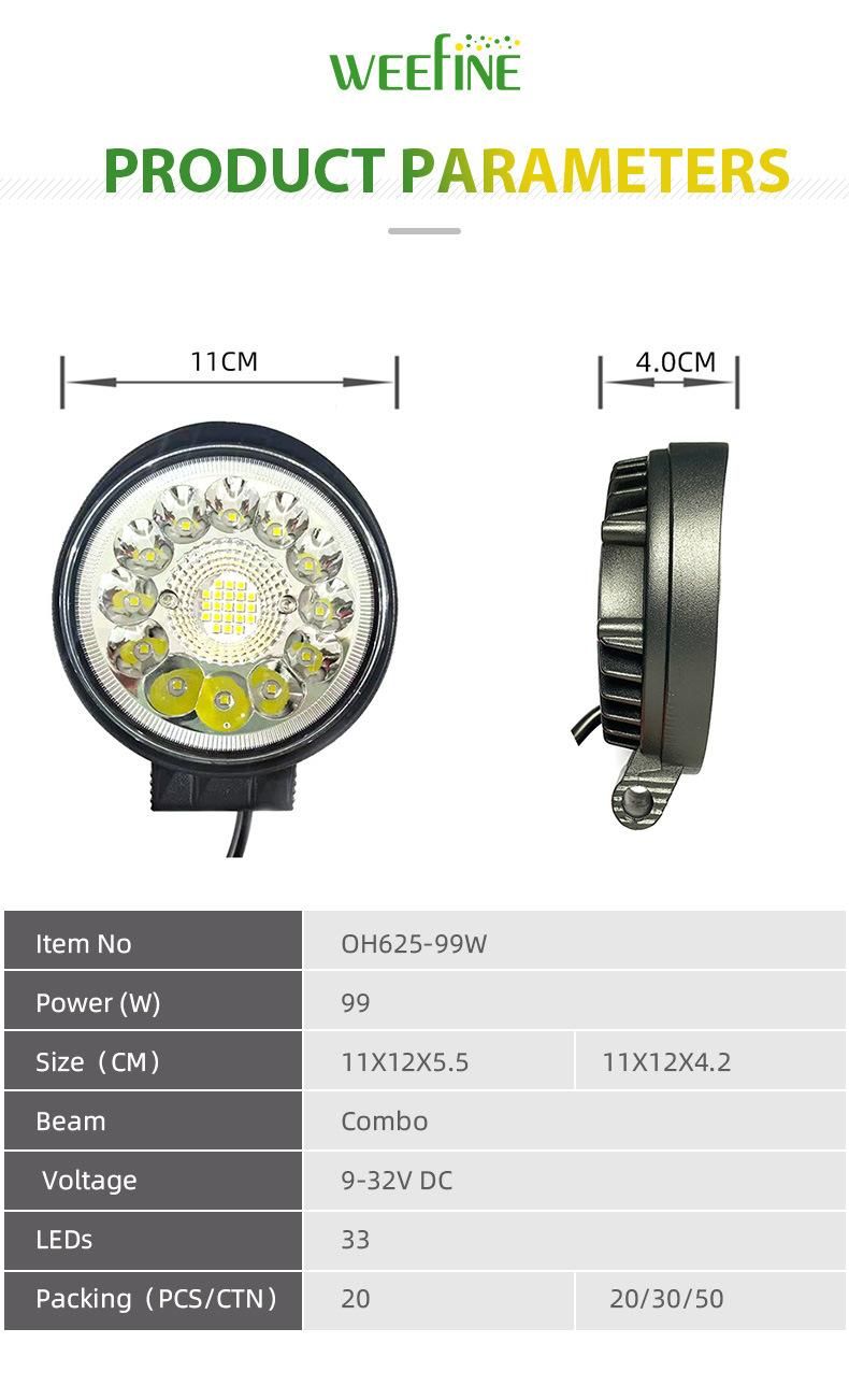 High Power Super Bright Waterproof Circle Car LED for Truck Jeep
