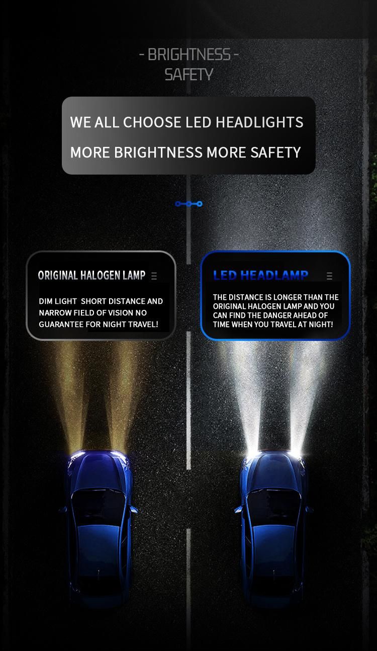 55W Super Bright V30 High Power Auto Car Accessories Hot Selling LED Headlight Bulbs H11 Car LED Headlight
