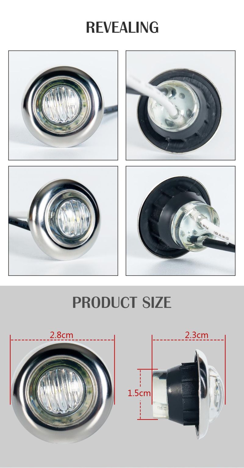 LEDs Marker Trailer Bullet License with Stainless Steel Light