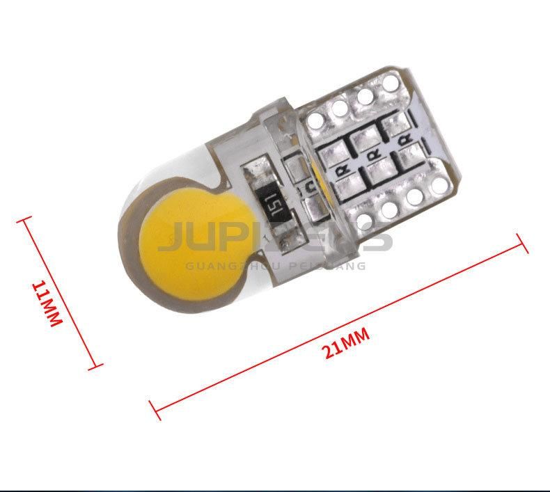 Top Quality Silicone COB T10 LED 194 168 W5w LED Side License Plate Light Lamp Bulb