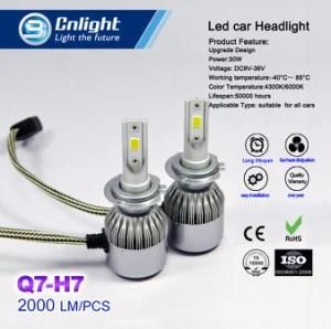 Cnlight Q7-H7 COB Cheap Powerful 4300K/6000K LED Car Head Lamp