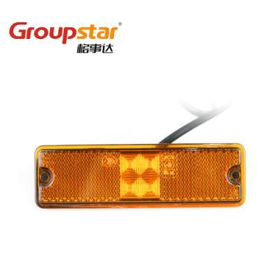 Auto Lamps 12V 24V Rectangle Amber Clearance LED Lights Truck LED Side Marker Lights