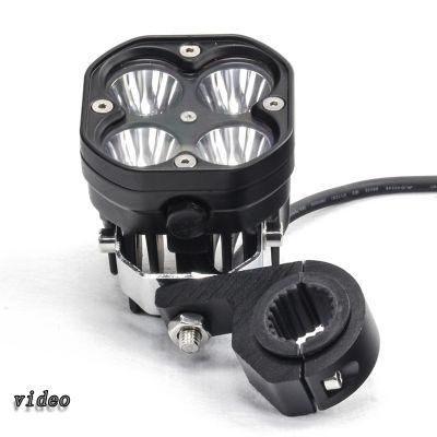 Super Bright 2PCS 60W LED Motorcycle Lights 6500 Lm Spotlight 12V 4 Lamp Beads Motorbike Headlight Waterproof Fog Bulb