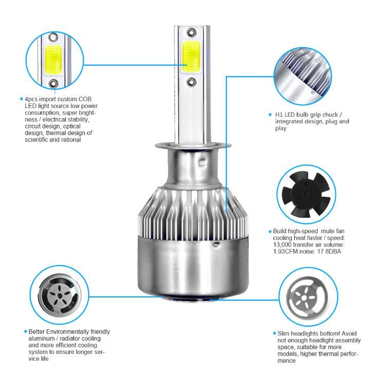 Car Accessories C6 LED Auto Light H7 LED Bulb Car LED Headlights Kit