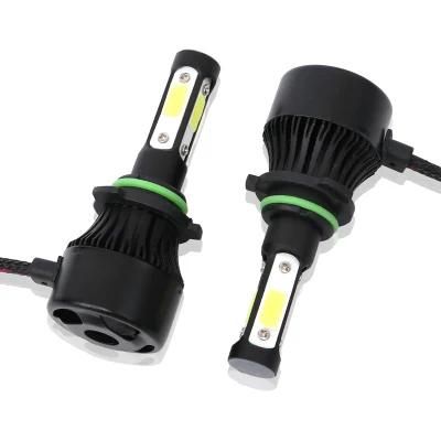 Four Sides X7 Car LED Headlight Bulbs 6500K 72W 8000lm COB LED Headlight Fog Light Black Auto Lamps
