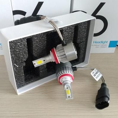 Lightech C6 COB LED Car Bulb H1 H3 H7 H8 H9 H11 H13 LED Headlight with Fan