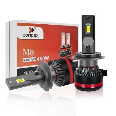 Conpex M8 50W 4500lm Super Bright H7 H11 9005 9006 Canbus Car LED Headlights China Supplier LED Headlight Bulb