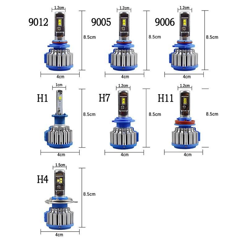 T1 LED Headlight H4 H3 H7 H11 9005 9006 H13 Auto Lamp Bulb