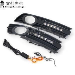 Car LED Front Bumper Center Lower Grille Cover Grilles Fog Light Grill Daytime Running Lamp for Audi A4 B6 2001 2002 2003 2005