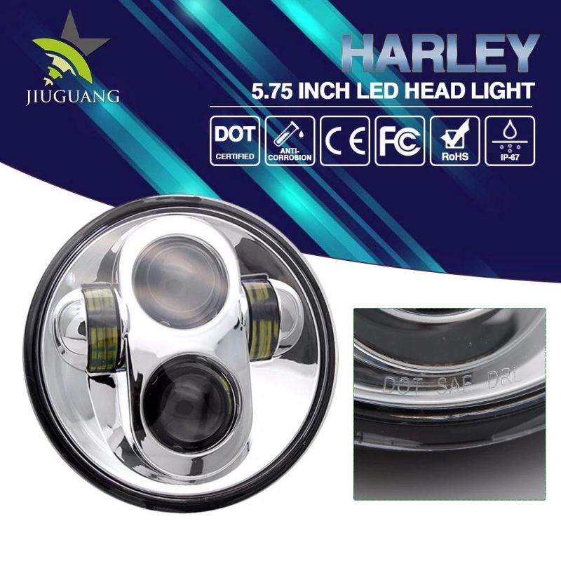 Hi Lo Beam Round Super Bright 40W 5.75 Inch LED Motorcycle Headlight