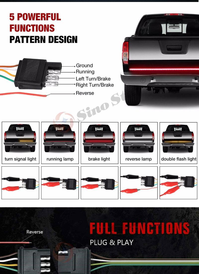 Sw71246020 60" 624LED Car LED Tailgate Light LED Truck Bar Red Running Turn Signal Brake Reverse Backup Tail Light Strip