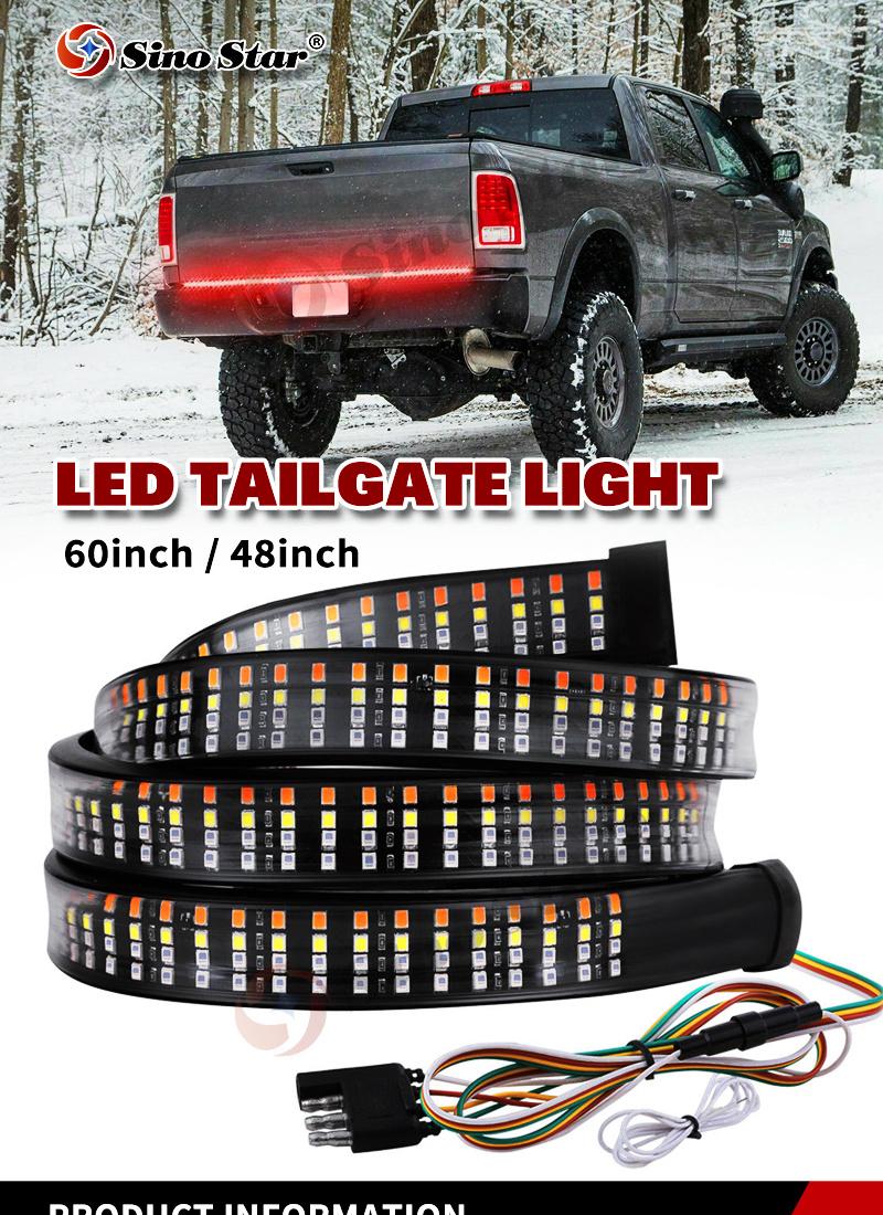 Sw71244820 48" Tailgate LED Strip Light Waterproof Triple Row Triple-Color 5-Function with Turn Signal for Truck Pickup Van