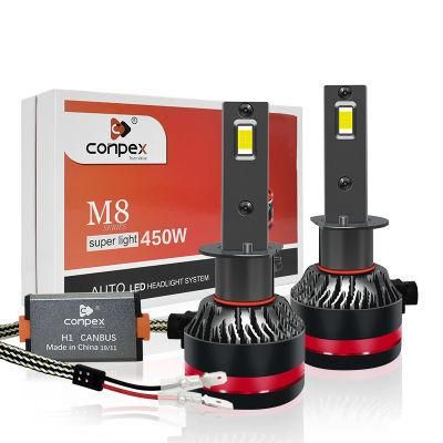 Conpex M8 50W 4500lm Super Bright H1 H3 H 4 H7 H11 9005 9006 Canbus Car LED Headlights China Supplier LED Headlight Bulb
