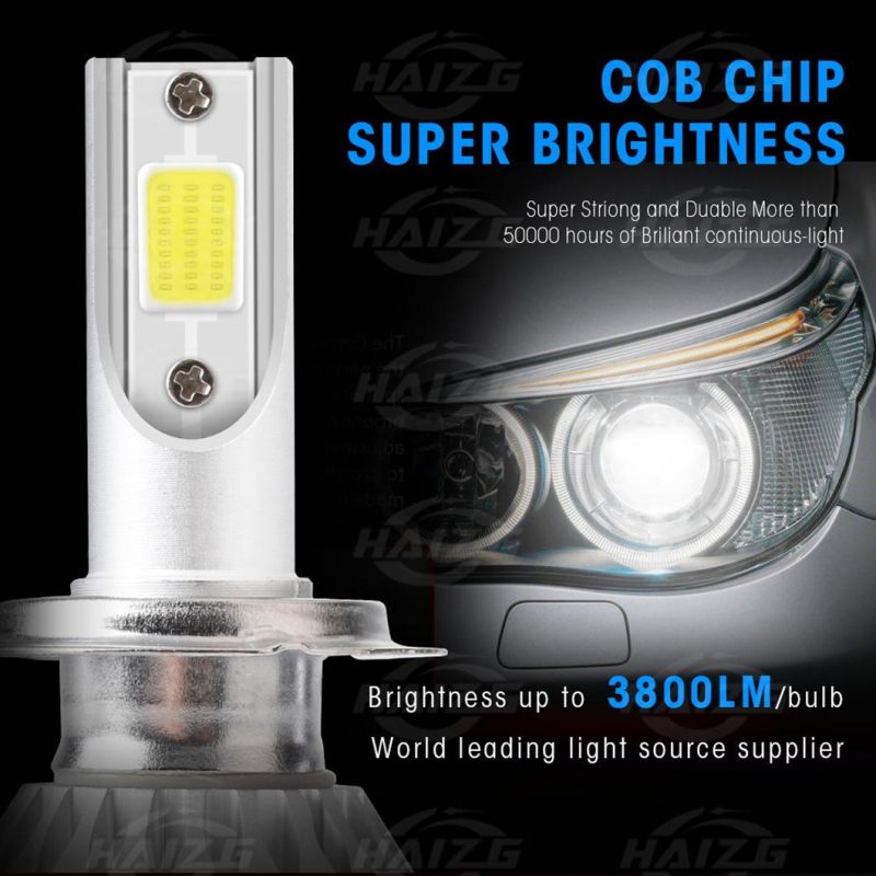 Hazig Wholesale C6 LED Car Headlights H7 Kit Luces LED H11 9005 H4 72W 8000lm Car LED Bulbs 6000K Bombillo Luz LED 12V Fog Lights Automobiles Headlight C6 H4