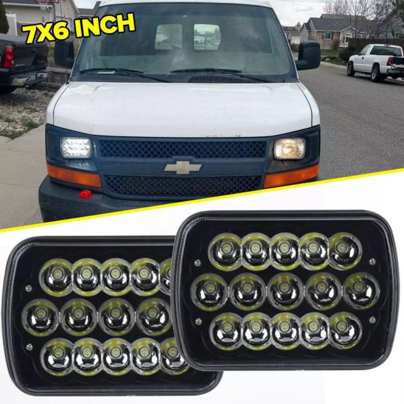 Square 45W 5X7" Auto LED Headlight Hi/Lo Beam 10-30V for Trucks off Road Accessories Car