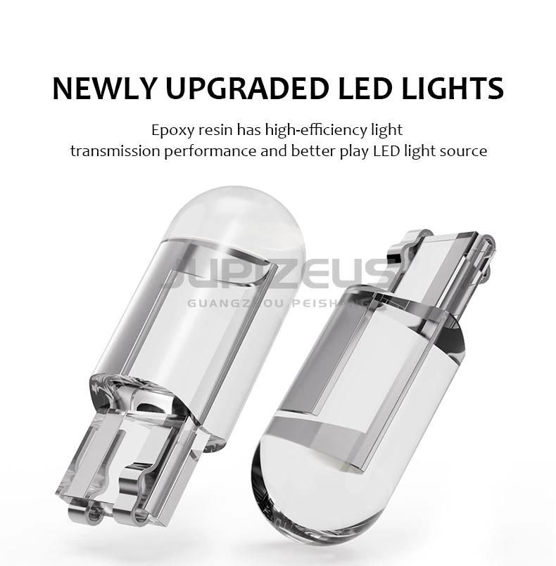 Glass Fully Transparent LED Car Lamp T10 Width COB Car Bulb Fitting LED License Plate Lamp