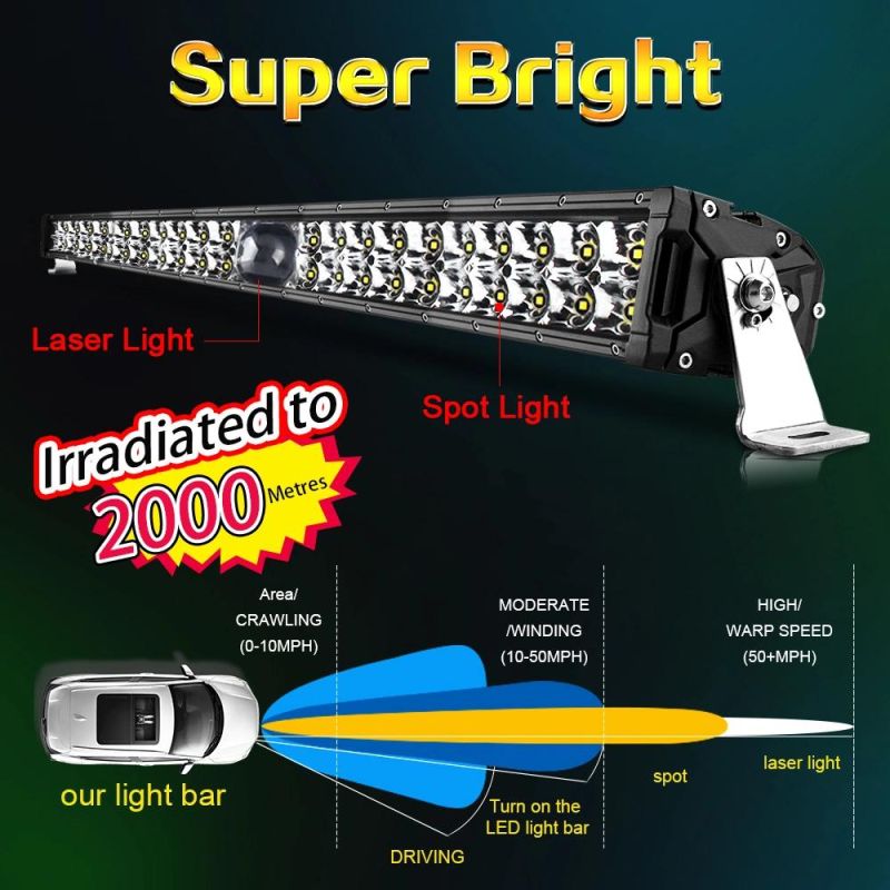 Car LED Light Bar 2000 Meters Lighting 2 Row Offroad 4X4 Spot Beam 14 22 32 43 50inch 4X4 LED Laser Light Bar