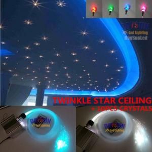 New RGBW LED Twinkle Star Ceiling Light Kit with RF Remote Control with Fiber Cable and Crystals for Room Ceiling or Car Ceiling