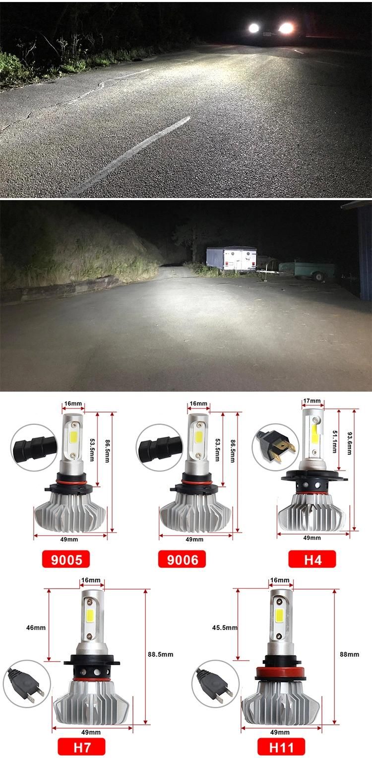 Automotive 16000lm 24V 12V 50W H13 H11 H4 H7 H11 9005 S9 Auto Headlamp Car LED Headlight