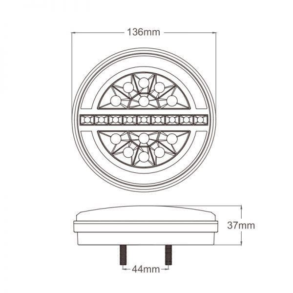 5.5" LED Round Multifunctional Rear Lamp