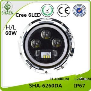 H/L IP67 LED Car Light for Jeep 60W 7 Inch 6500K-7000K