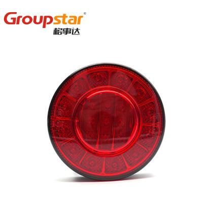 Factory Price E-MARK Adr Approval UV PC 4inch 15PCS Stop Tail 24V 12V Round LED Truck Tail Light Auto Lights