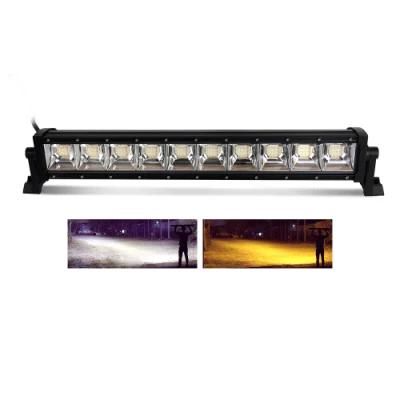 Waterproof IP68 Dual Color Amber Aurora 22&quot; Strobe Slim 4X4 Car LED Light Bar