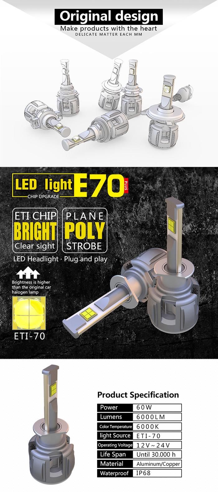 E70 LED Headlight Bulbs for Jeep Car H1 Fog Light
