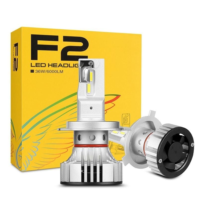 New 2 PCS F2 LED Car Headlight 72W 12000lm 6500K Car Headlight LED Headlight Bulbs (H4)