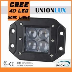 Hot Selling 4D Lens LED Pod Light 12V LED Squared Flush Mount 20W LED Work Light with Flush Mount for Truck