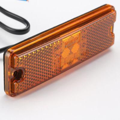 Manufacture Rectangle Amber Clearance LED Lights Truck Trailer Side Marker Lights with Reflector