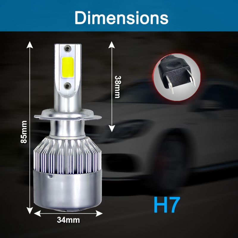 Wholesale High Power C6 Car LED Headlight Auto Lamp H1 H3 H11 H13 9007 9005 9006 Hb3 Hb4 5202 H4 H7 Auto Light 72W 8000lm