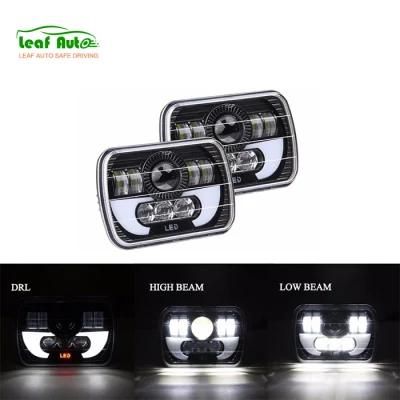 5X7&quot; LED Headlight with DRL for Jeep Wrangler Yj Cherokee Xj Trucks 90W 7 Inch LED Square Headlight