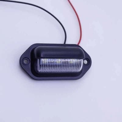 6 LED Plate Light 10-30V Car LED License Plate Light Black Boat Trailer RV Truck Interior Step Light