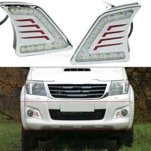 2PCS Car Styling LED DRL Daytime Running Light Super Bright Fog Lamp for Toyota Hilux Vigo 2012 2013 2014 2015