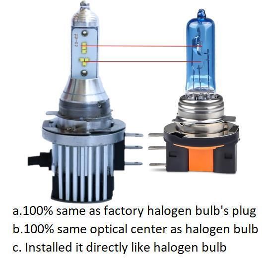 Auto Light Headlight Bulbs LED H15 DRL High Beam Auto LED Lighting System