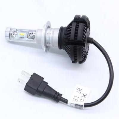 Aluminum Housing Wholesale H7 Fanless LED Head Lamp Three Colors X3 LED Headlight Bulb