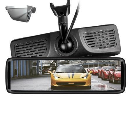 Kit Car Full Display Mirror 8.88inch IPS Screen with 1 Piece Reverse Camera 1080P View Angle 130 Degree HD Rear Camera Guideline