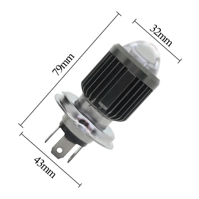 Motorcycle Mini Bi-LED Headlight Projector Lens H4 H6 Ba20d LED Headlight Bulbs 1800lm Hi/Lo Lamp Dual Colors Scooter ATV Moto