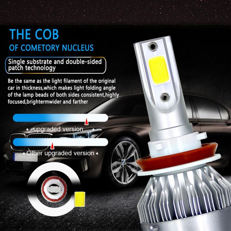 Wholesale Cheap C6 Auto H8 H9 H11 Car LED Headlight Fan 12V 24V 72W 8000lm