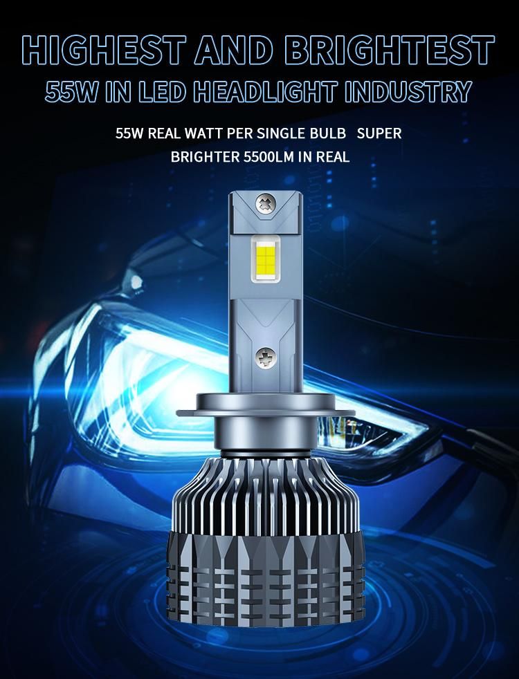 Weiyao V30 Powerful Mini LED Headlight Bulbs H7 5500lm 55W for Per Set LED Headlamp Headlights